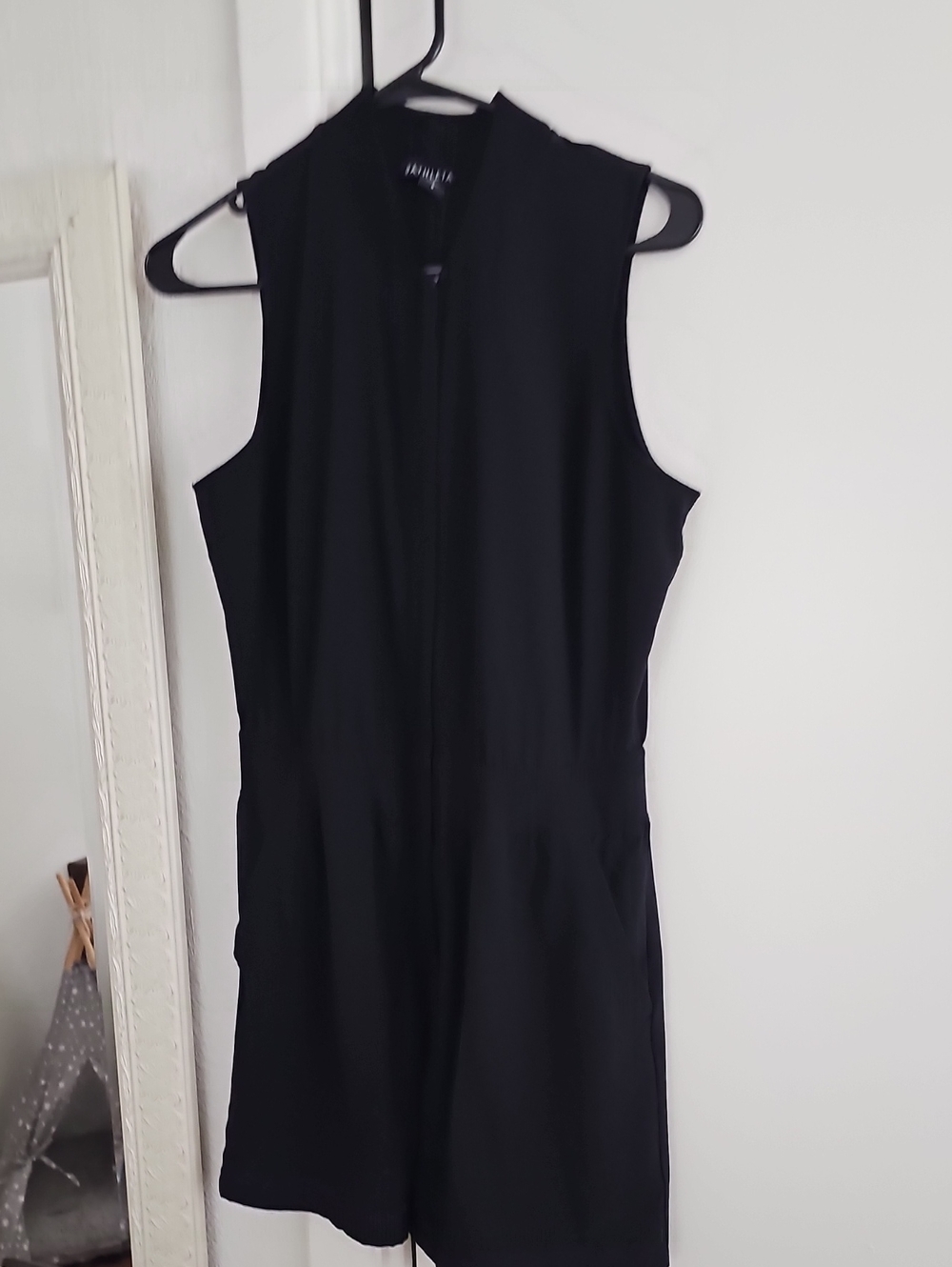 Athleta Black Sleeveless Romper Dress